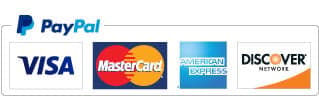 PayPal, Visa, MasterCard, American Express and Discover accepted